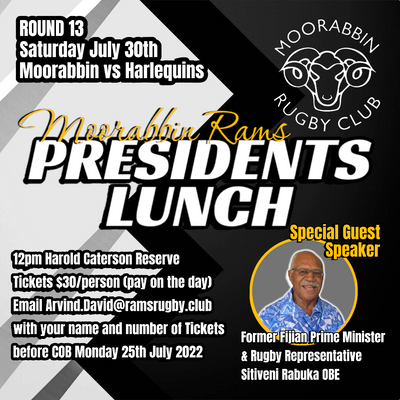 Presidents Lunch - RSVP by COB Monday July 25th