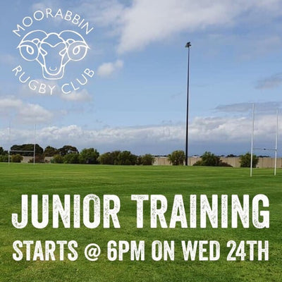 Junior Training Starts Tonight 6pm